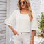 Ruffled Suqare Neck Half Sleeve Blouse - Korvel