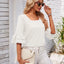 Ruffled Suqare Neck Half Sleeve Blouse - Korvel