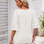 Ruffled Suqare Neck Half Sleeve Blouse - Korvel