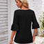 Ruffled Suqare Neck Half Sleeve Blouse - Korvel