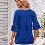 Ruffled Suqare Neck Half Sleeve Blouse - Korvel