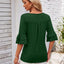 Ruffled Suqare Neck Half Sleeve Blouse - Korvel