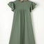 Ruffled V-Neck Cap Sleeve Mini Dress in Sage