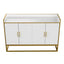Moderno Buffet de Almacenamiento Blanco Brillante con Patas de Metal