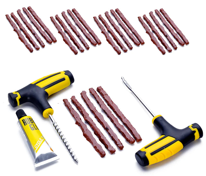 Kit de réparation de pneus de 68 pièces pour voitures, camions et motos