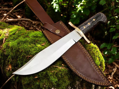 Premium Bowie Knife with D2 Steel Blade & Exotic Wood Handle - Korvel