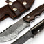 Premium Custom Damascus Steel Tom Brown Tracker Knife - 10" Rosewood Handle with Leather Sheath | Perfect for Survival & Tactical Use - Korvel