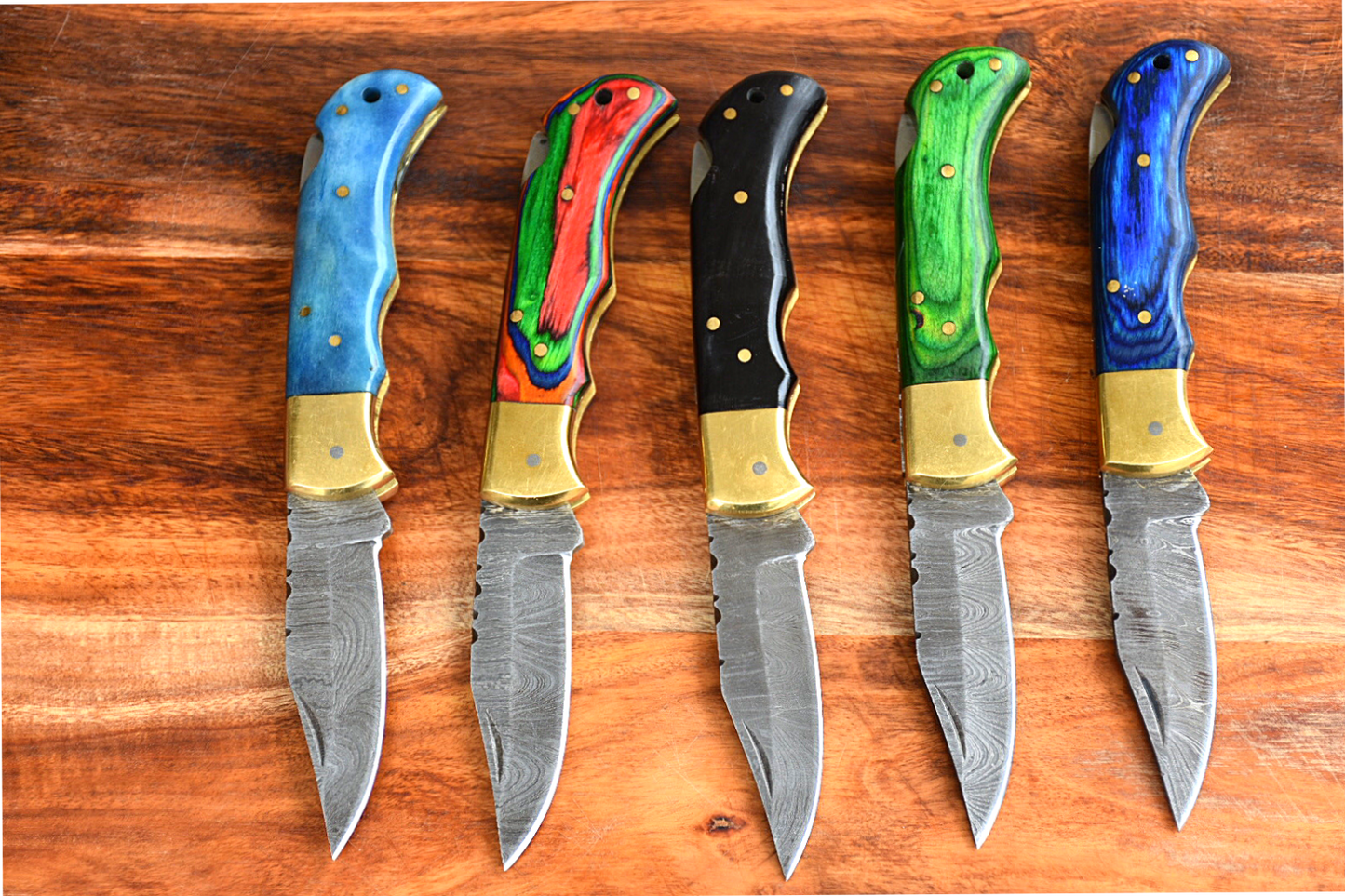 Custom Handmade Folding Pocket Knives with Back Lock Mechanism and 5 Unique Handle Options - Korvel