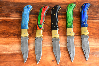 Custom Handmade Folding Pocket Knives with Back Lock Mechanism and 5 Unique Handle Options - Korvel