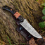 Wilderness Explorer: Premium Hunting Knife with Twist Damascus Blade and Elegant Wood Handle - Korvel