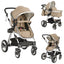 Folding Aluminum Baby Stroller with Diaper Bag - Beige