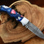 Custom Handmade Damascus Folding Pocket Knife with Stylish Epoxy Resin Handle - 3-Inch Blade - Korvel