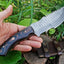 Survivor's Blade from The Hunted – 10" Damascus Steel Tracker Knife with Micarta Handle - Korvel