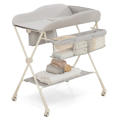 Premium Baby Diaper Changing Table with Water Basin - Gray