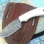 Artisan Crafted Damascus Steel Skinning Knife with Bone Handle - Korvel