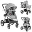 Folding Aluminum Baby Jogger Stroller with Diaper Bag - Gray