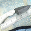 Artisan Crafted Damascus Steel Skinning Knife with Bone Handle - Korvel