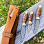 Wilderness Trio: Premium 3-Piece Hunting Knife Set with Damascus Steel Blades and Leather Roll - Korvel