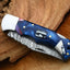 Custom Handmade Damascus Folding Pocket Knife with Stylish Epoxy Resin Handle - 3-Inch Blade - Korvel