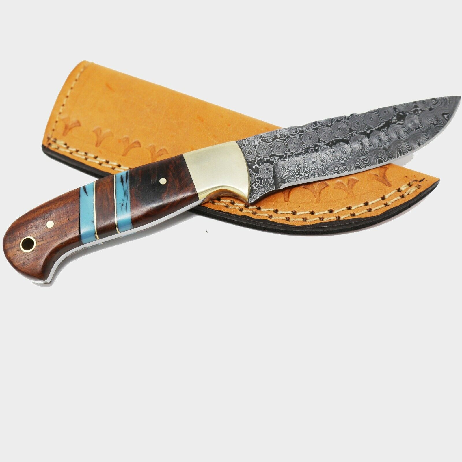 Artisan Crafted Damascus Steel Fixed Blade Hunting Knife - Korvel