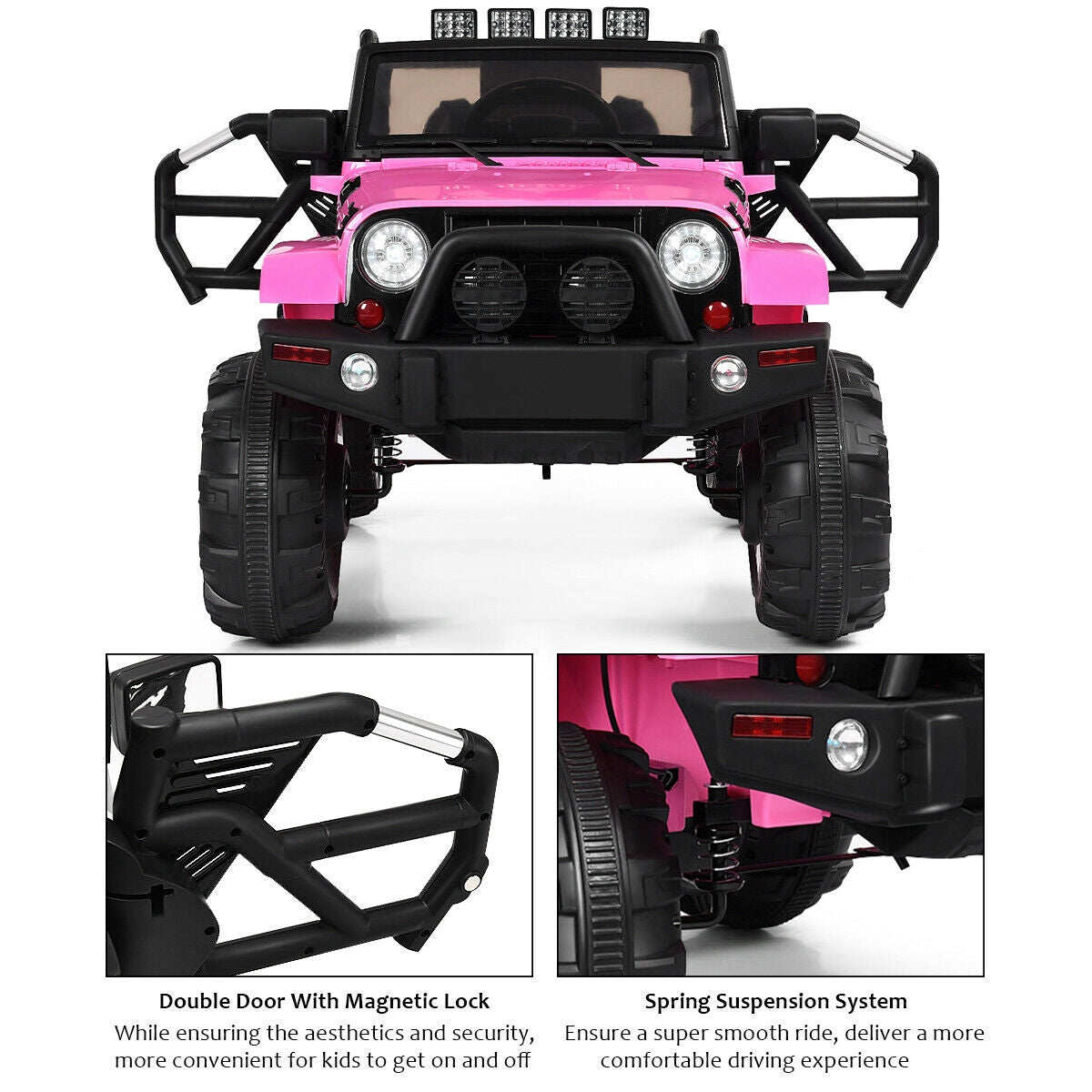 Camion de contrôle à distance pour enfants 12V - Rose