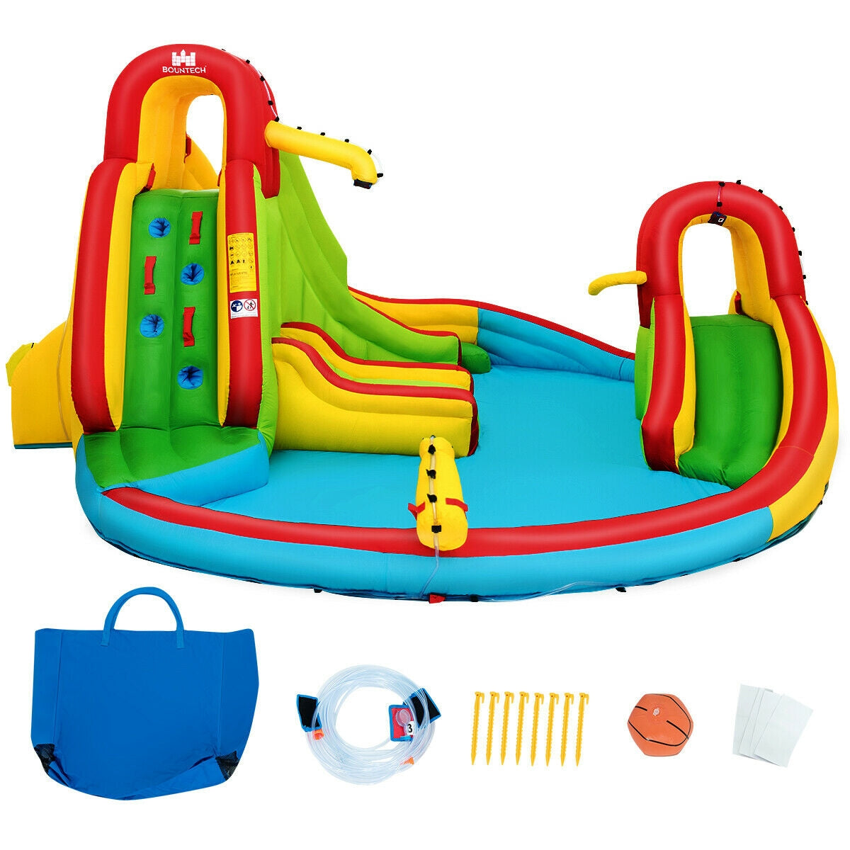 Kid's Inflatable Water Slide Bounce House with Climbing Wall
