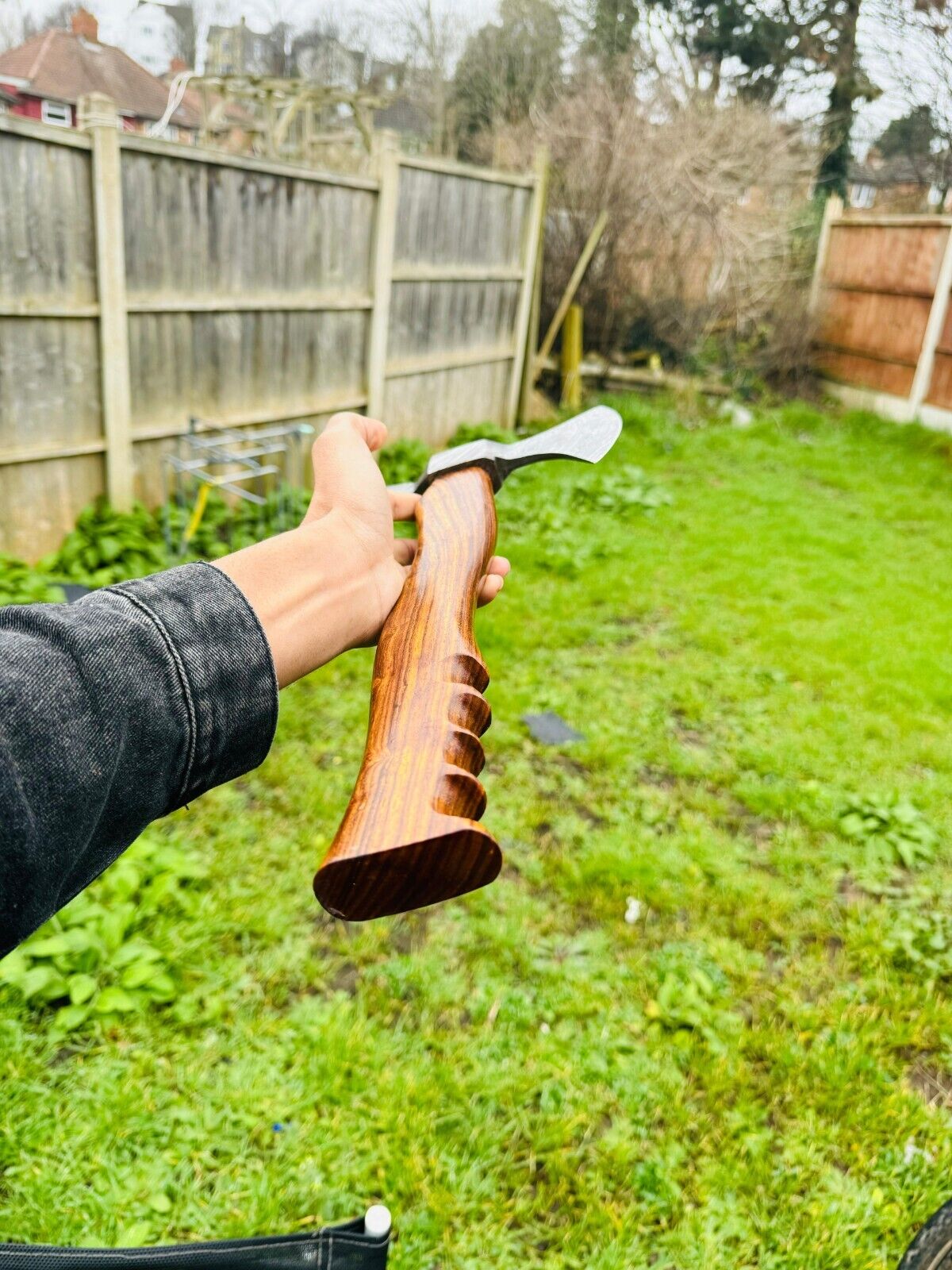 Handcrafted Damascus Steel Tomahawk Axe – "Rosewood Valor" Edition - Korvel