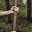 Handcrafted Viking Battle Axe with Premium 1095 Steel Blade & Leather-Wrapped Rosewood Handle - Korvel