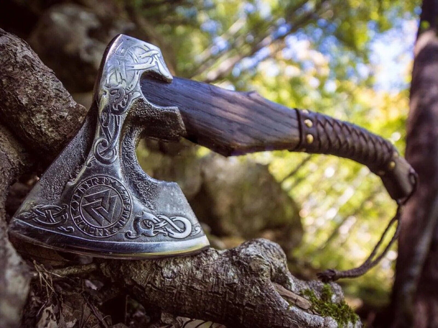 Handcrafted Native American Tomahawk – Forged 1095 Steel Blade & Rosewood Handle – Warrior’s Edge - Korvel