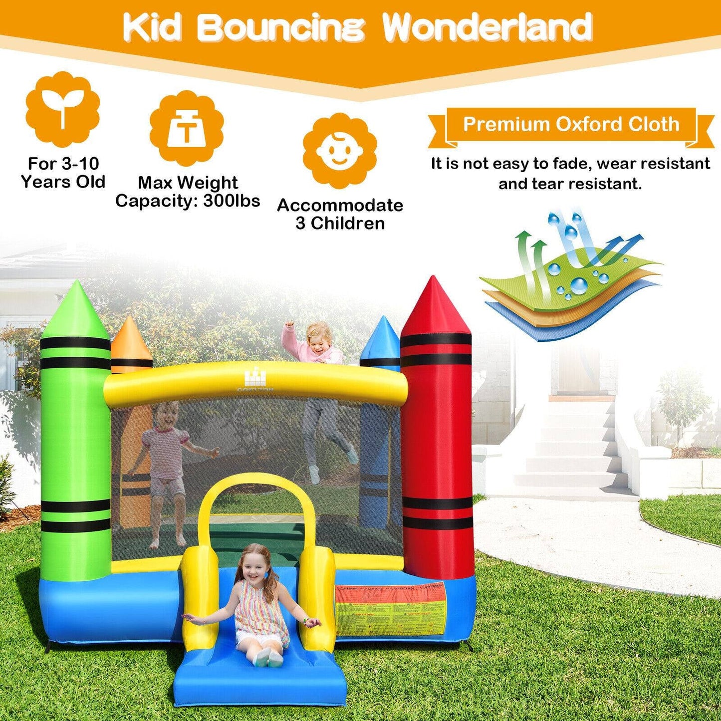 Kids Inflatable Bounce House with Slide