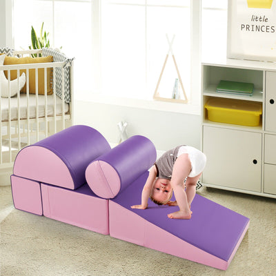 5-Piece Kids Climb and Crawl Activity Playset - Purple