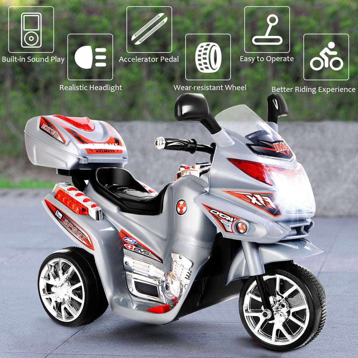 Moto électrique à 3 roues pour enfants - Véhicule jouet