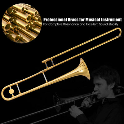 B Flat Trombone Golden Brass with Mouthpiece - Korvel