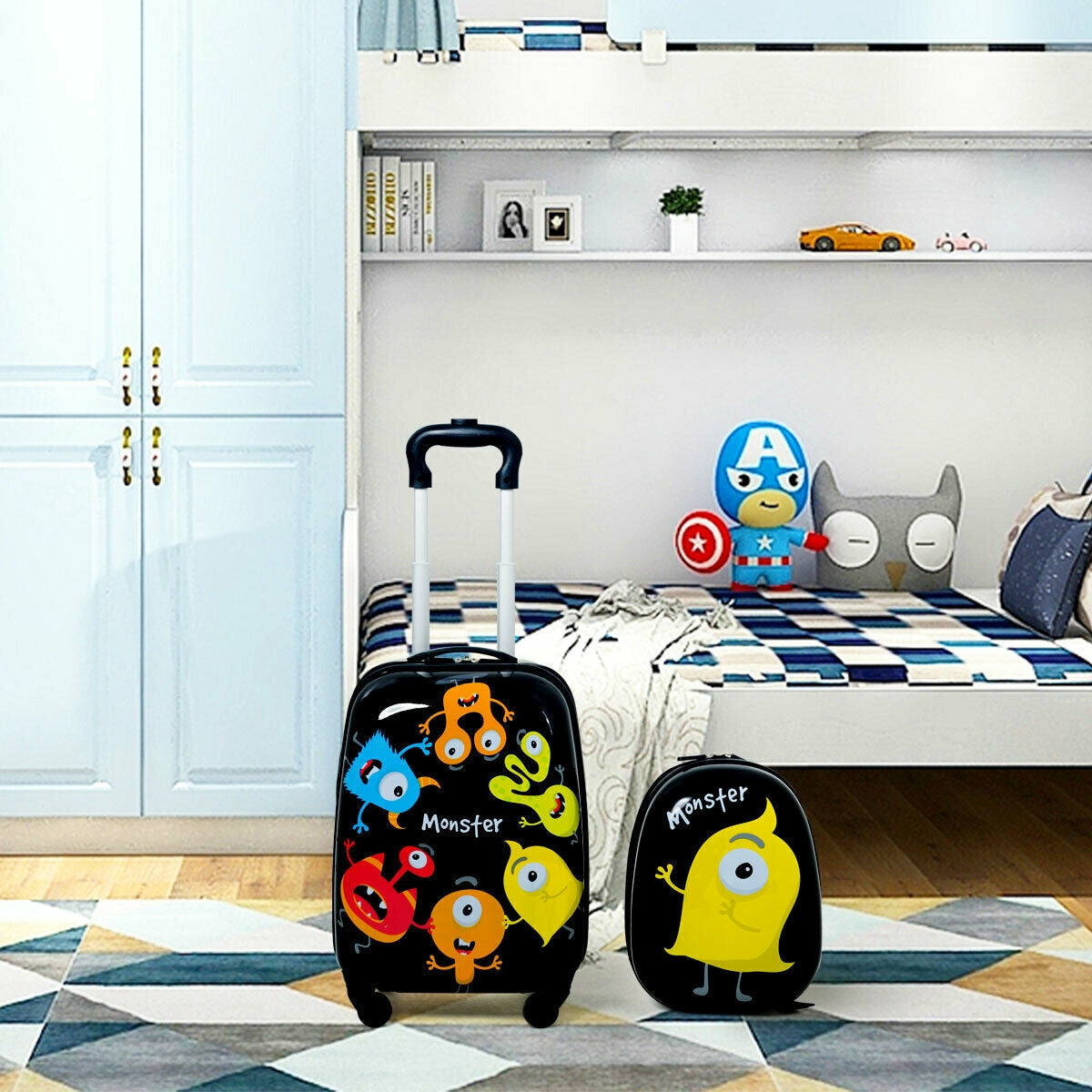 Gbruno Kids Luggage Set: 12" Backpack & 16" Rolling Suitcase
