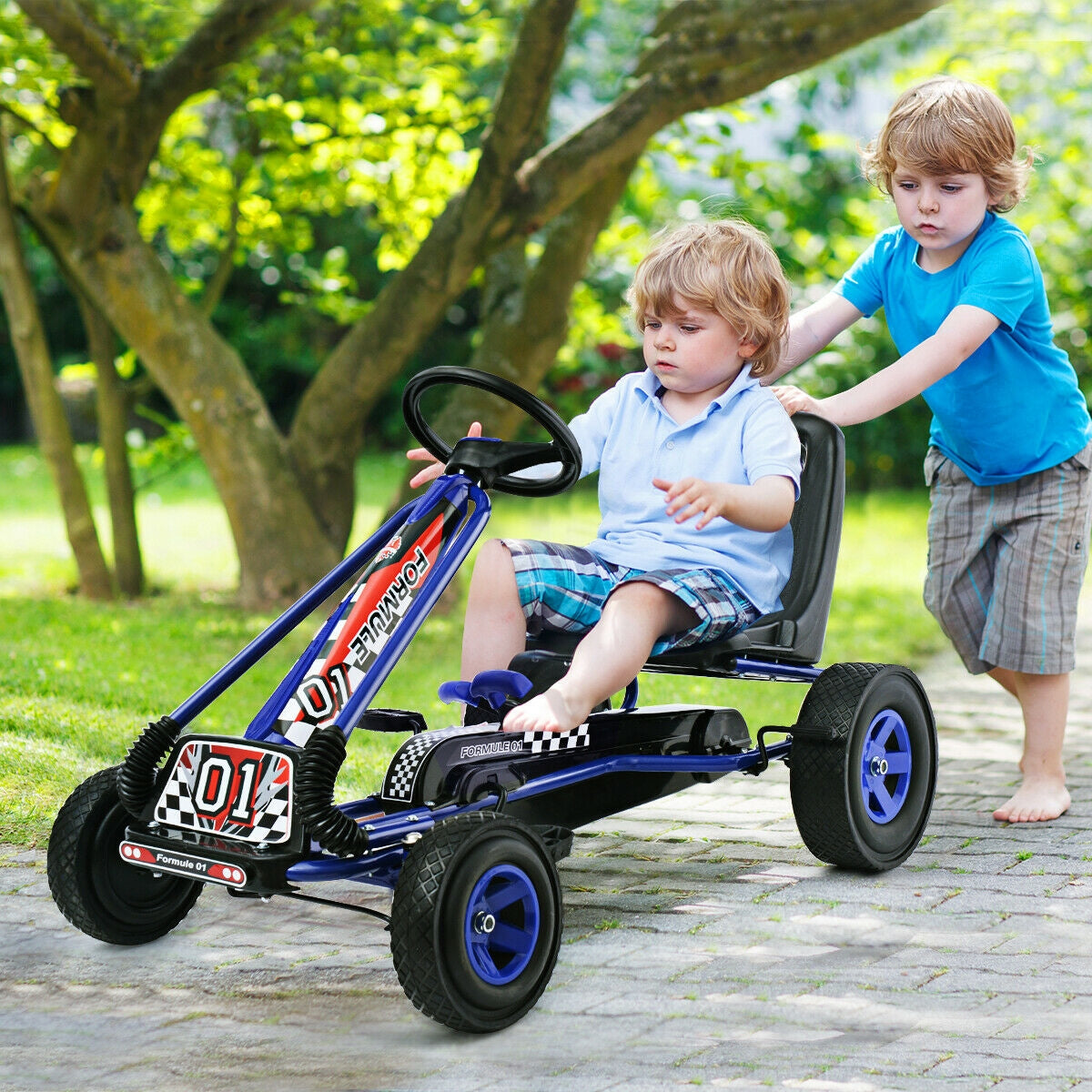 Gbruno Go Kart para Niños con Pedales - Azul