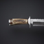 Heritage Hunter: Premium Bowie Knife with Unique Damascus Blade and Antler Handle - Korvel