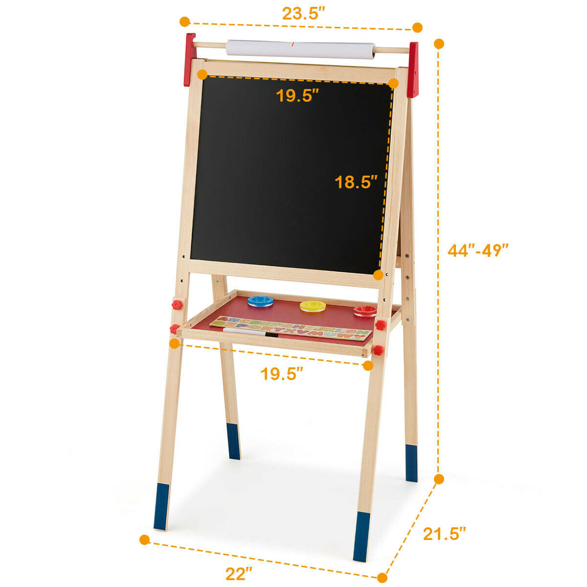 Caballete de Arte Ajustable de Madera Todo en Uno para Niños con Accesorios