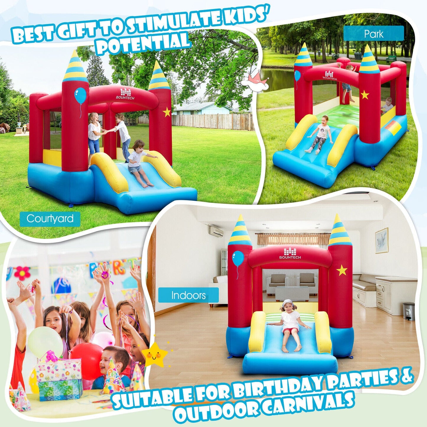 Kids Inflatable Bounce Castle - Blower Not Included