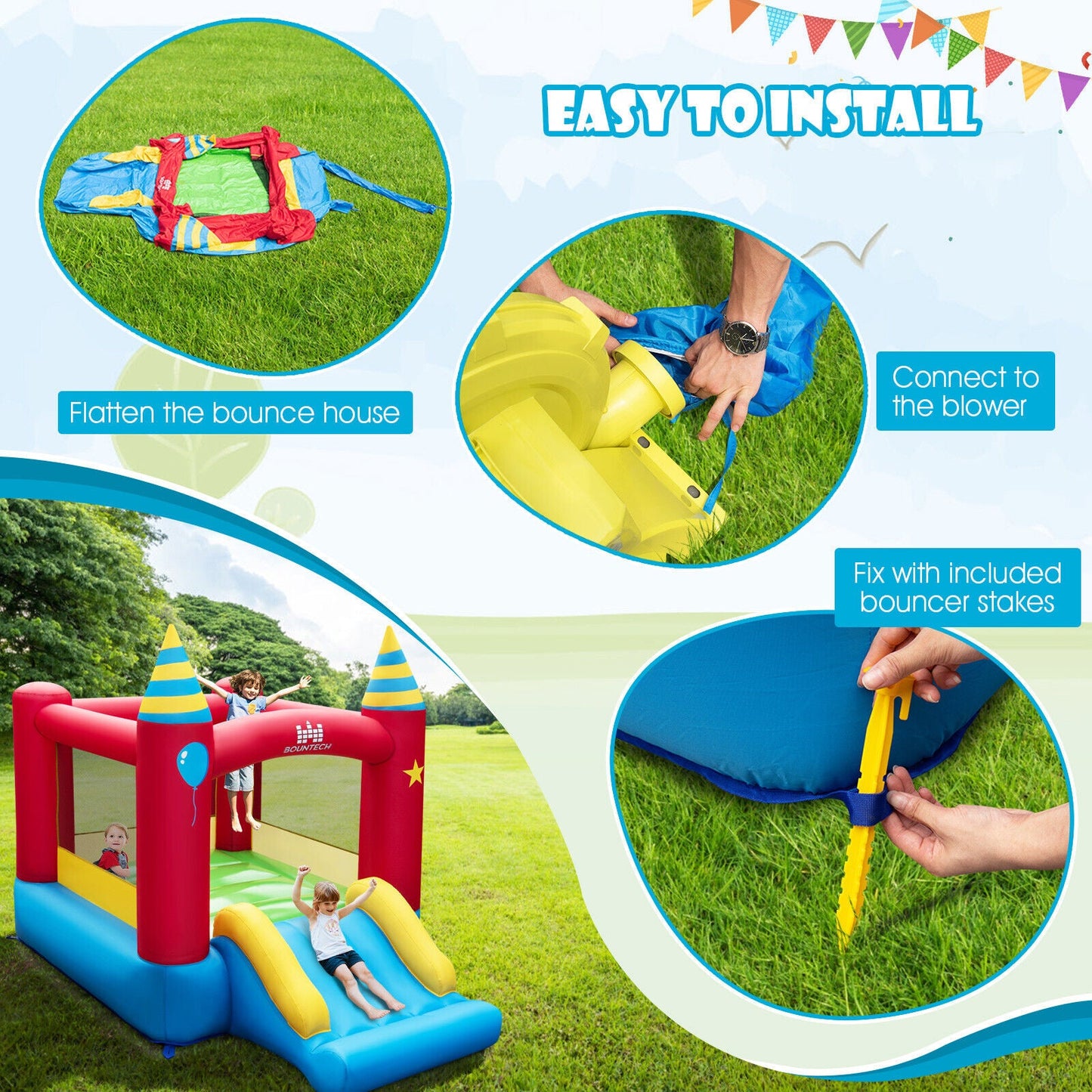 Kids Inflatable Bounce Castle - Blower Not Included