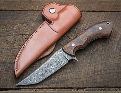 Artisan Crafted Damascus Steel Fixed Blade Hunting Knife - Korvel