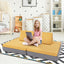Ensemble de canapé convertible pour enfants en 4 pièces avec tapis pliants - Jaune