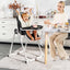 Gbruno Foldable Baby High Chair with Lockable Wheels - Black