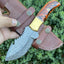 Premium Custom Damascus Steel Guthook Hunting Knife - Korvel
