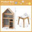 2-in-1 Kids House-Shaped Table and Chair Set - Gray