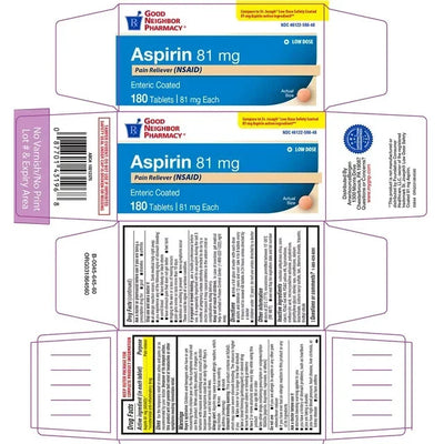 GNP Aspirine 81 mg Comprimés Entériques - 180 Comptes