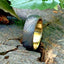 Personalized Damascus Steel Anniversary Band with Elegant Brass Inlay - Korvel