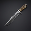 Heritage Hunter: Premium Bowie Knife with Unique Damascus Blade and Antler Handle - Korvel