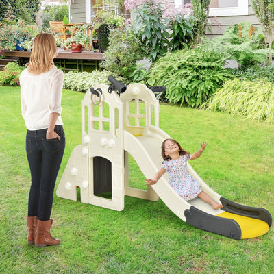 6-In-1 Large Slide Playset with Basketball Hoop - Yellow