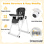 Gbruno Foldable Baby High Chair with Lockable Wheels - Black