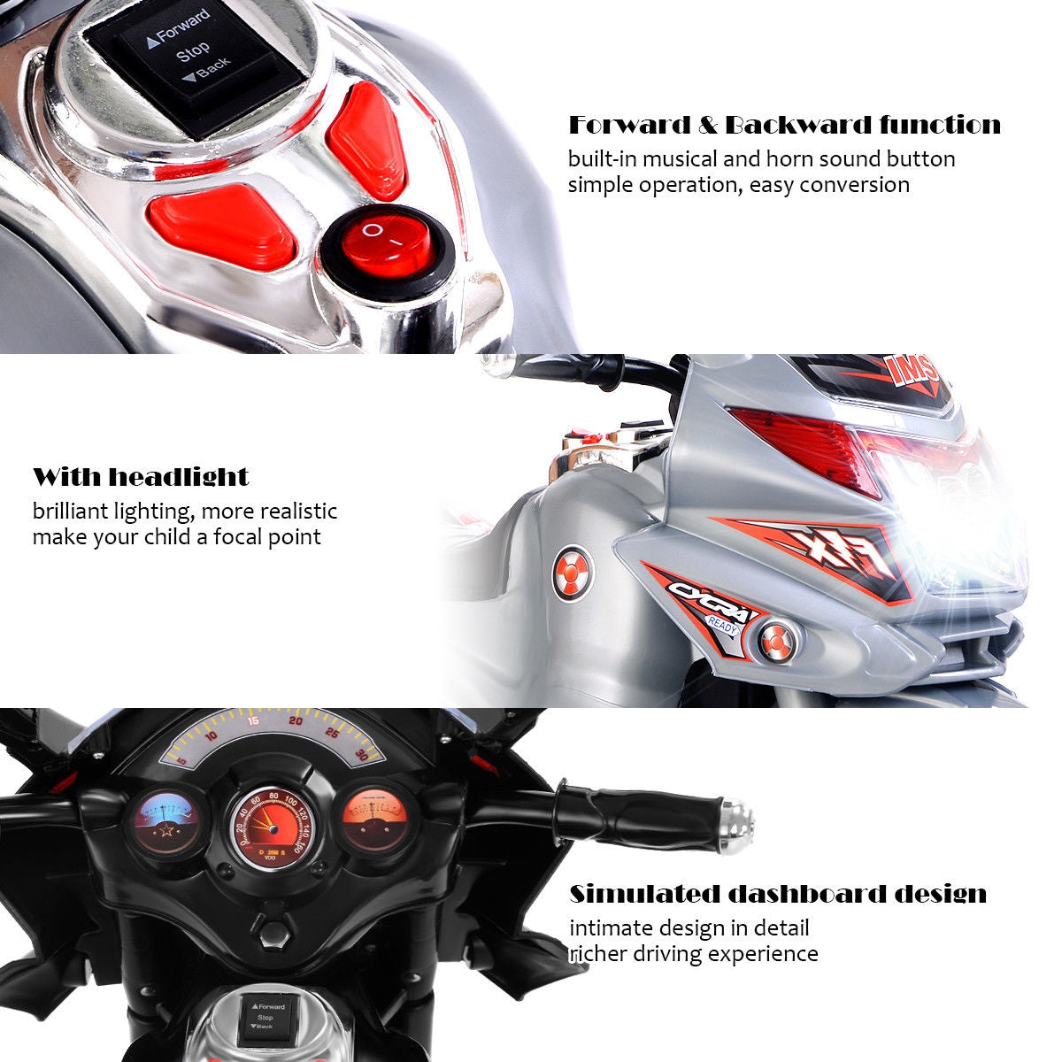 Moto électrique à 3 roues pour enfants - Véhicule jouet